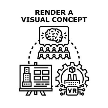 Visualizing ideas and concepts for business development Stockillustratie
