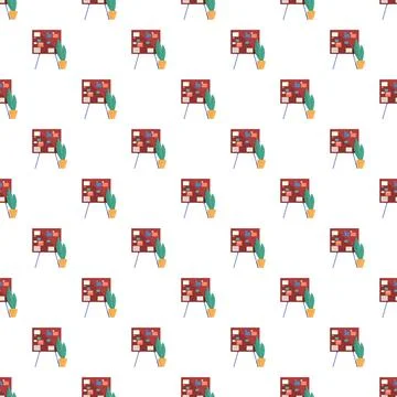 Visualizing ideas and content on office pinboard pattern Stock Illustration
