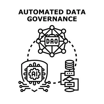Visualizing the integration of artificial intelligence and decentralized auto Stock Illustration