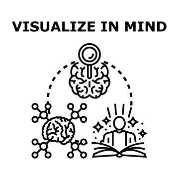 Visualizing mind concept developing creative solutions Stock Illustration