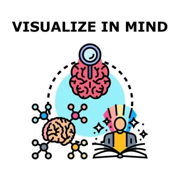 Visualizing mind concept developing creative solutions Stock Illustration
