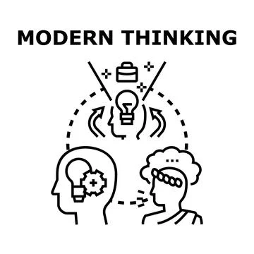 Visualizing modern thinking through a conceptual graphic design, the evolutio Stock Illustration