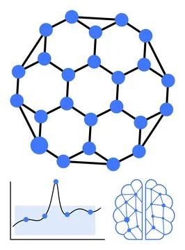 Visualizing Network Connections Spheres, Lines, Graphs, and Neural Insights イラスト素材