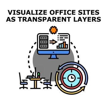 Visualizing office data and workflow analytics concept Stock Illustration
