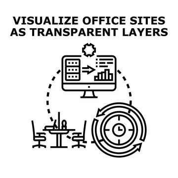Visualizing office data and workflow analytics concept Stock Illustration