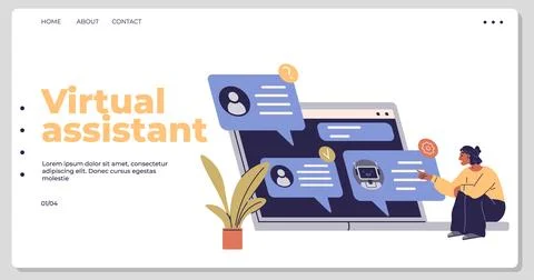 Visualizing the Role of Virtual Assistants in Modern Communication Ilustração Stock