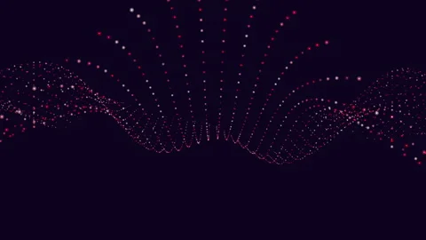 Visualizing sound frequency and amplitude in a vibrant wave Stockbeeldmateriaal 263538696