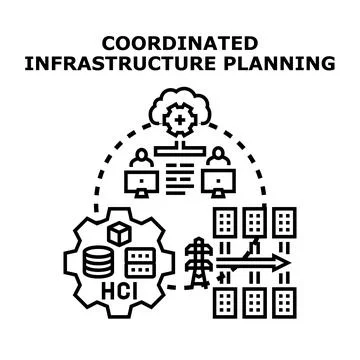 Visualizing the strategic process of combining cloud technology, data managem Stockillustratie