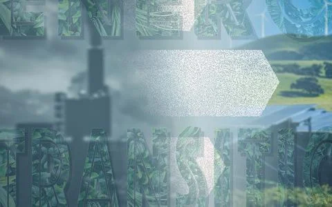 Visualizing the transition from fossil fuels to renewable energy sources Stock Photos