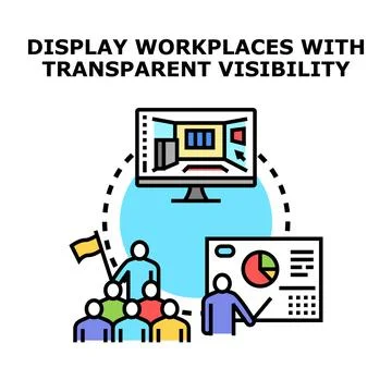 Visualizing transparent workplace data and team collaboration Illustrazione stock