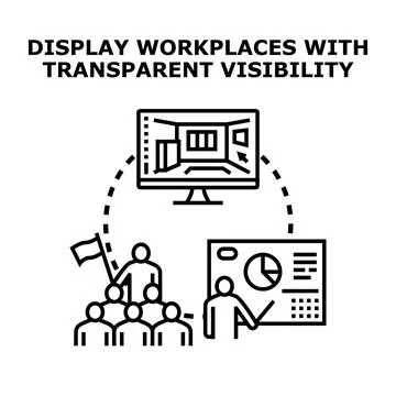 Visualizing transparent workplace data and team collaboration 库存插图