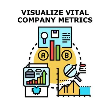 Visualizing vital company metrics data analysis concept Stock Illustration