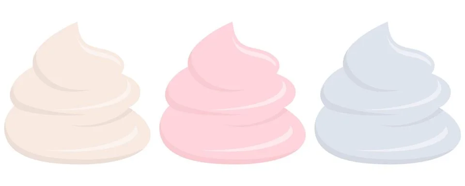 This is a visually appealing array filled with creamy frosting swirls featuri Stock Illustration