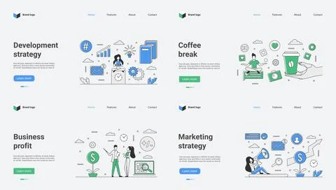 A visually appealing Business Development and Strategy Web Template featuring a Stock Illustration