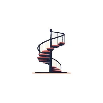 A visually appealing cartoon image featuring a spiral staircase design with.. 스톡 일러스트