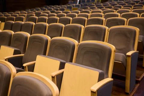 A visually appealing Empty Auditorium Seating arrangement showcasing Modern 库存照片