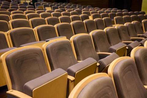 A visually appealing Empty Auditorium Seating arrangement showcasing Modern 库存照片