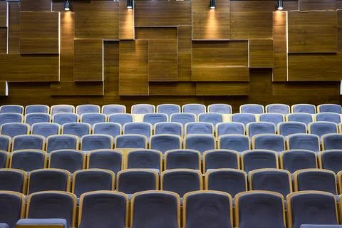 A visually appealing Empty Auditorium Seating arrangement showcasing Modern 库存照片