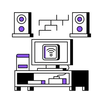 A visually appealing glyph illustration of hotel entertainment Stock Illustration
