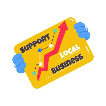 Visually appealing glyph sticker of grow together local business concept Stock Illustration