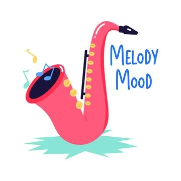 A visually appealing glyph sticker of joyful saxophone, ready for premium use Illustrazione stock