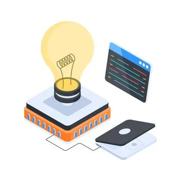 Visually appealing isometric illustration of technical support monitoring for Stock Illustration