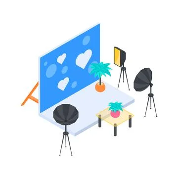 Visually appealing isometric illustration of technical support monitoring for Stock Illustration