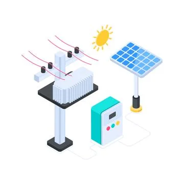 Visually appealing isometric illustration of technical support monitoring for Stock Illustration