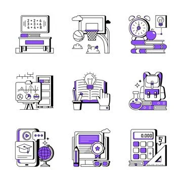 A visually appealing ouline illustrations pack of gym and sports equipment Stock-Illustration