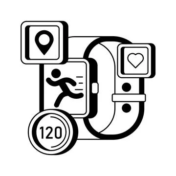 A visually appealing ouline illustrations pack of gym and sports equipment Stock-Illustration
