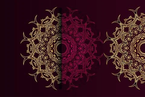A visually appealing purple and gold pattern displayed on a dark background Stock Illustration