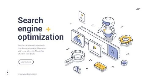 Visually appealing web banner template focusing on search engine optimization Illustrazione stock