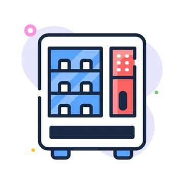 Visually engaging glyph icon of automated snacks vending machine dispenser icon. Ilustração Stock