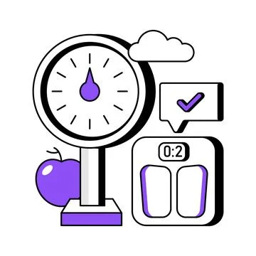 A visually engaging glyph illustration of body measurement. Stock Illustration