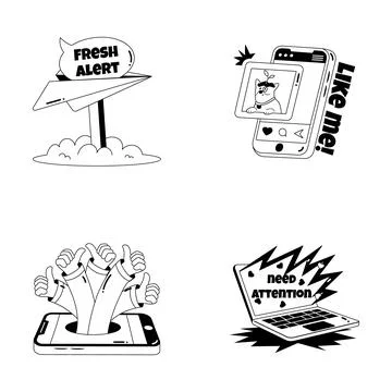 A visually engaging glyph sticker set of party and celebration, ready to use Ilustración de archivo