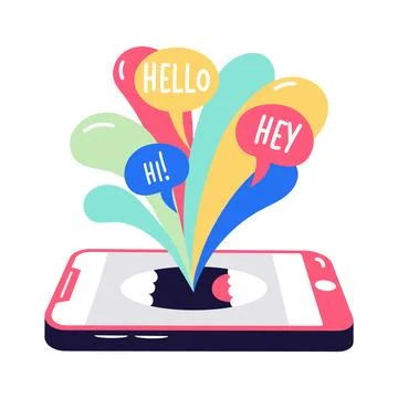 Visually engaging isometric illustration highlighting modern megaphone digital Stock-Illustration