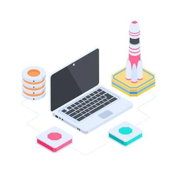 Visually engaging isometric illustration of live lecture for modern digital Stock Illustration