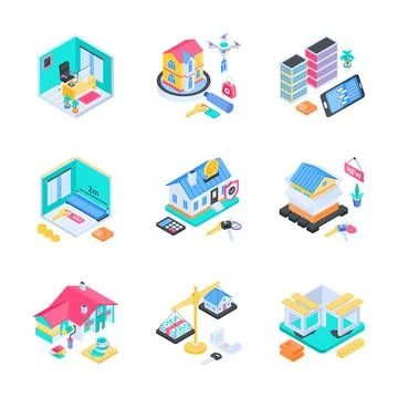 Visually engaging isometric illustration representing global warming concepts Illustrazione stock