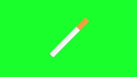 A visually striking 3D animation of a cigarette spinning on a green screen. Stock Footage 288975364