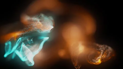 A visually striking video featuring computergenerated glowing objects in blue Stock Footage 270247330