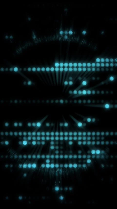 Visuals feature a motion display of glowing dots and lines Stock Footage 314778508