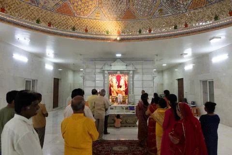 Visuals of Laxmi Narayan temple of India. Bhagwan Vishu and Sri Laxmi Stock Photos