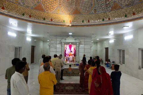 Visuals of Laxmi Narayan temple of India. Bhagwan Vishu and Sri Laxmi Stock Photos