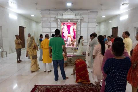 Visuals of Laxmi Narayan temple of India. Bhagwan Vishu and Sri Laxmi Stock Photos