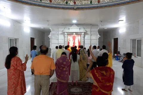 Visuals of Laxmi Narayan temple of India. Bhagwan Vishu and Sri Laxmi Stock Photos