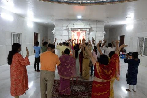 Visuals of Laxmi Narayan temple of India. Bhagwan Vishu and Sri Laxmi Stock Photos