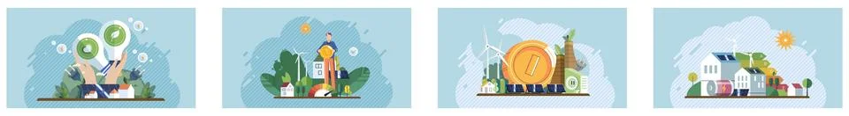 Visuals Promoting Energy Efficiency and Sustainable Living with Eco-friendl.. Ilustración de archivo