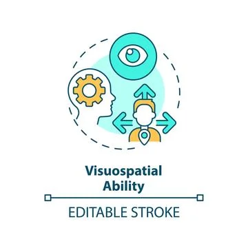 Visuospatial ability multi color concept icon 스톡 일러스트