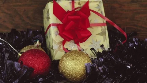 Vitage Christmas present Stock Footage 80350919