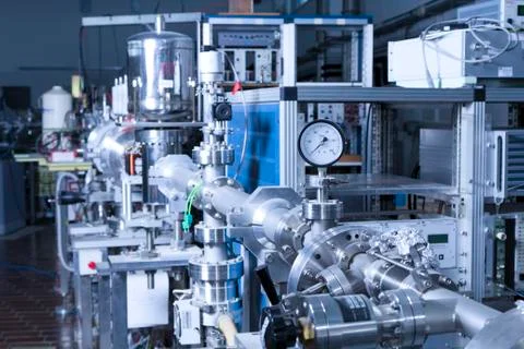 Vital electronic parts of ION Accelerator blue Stock Photos